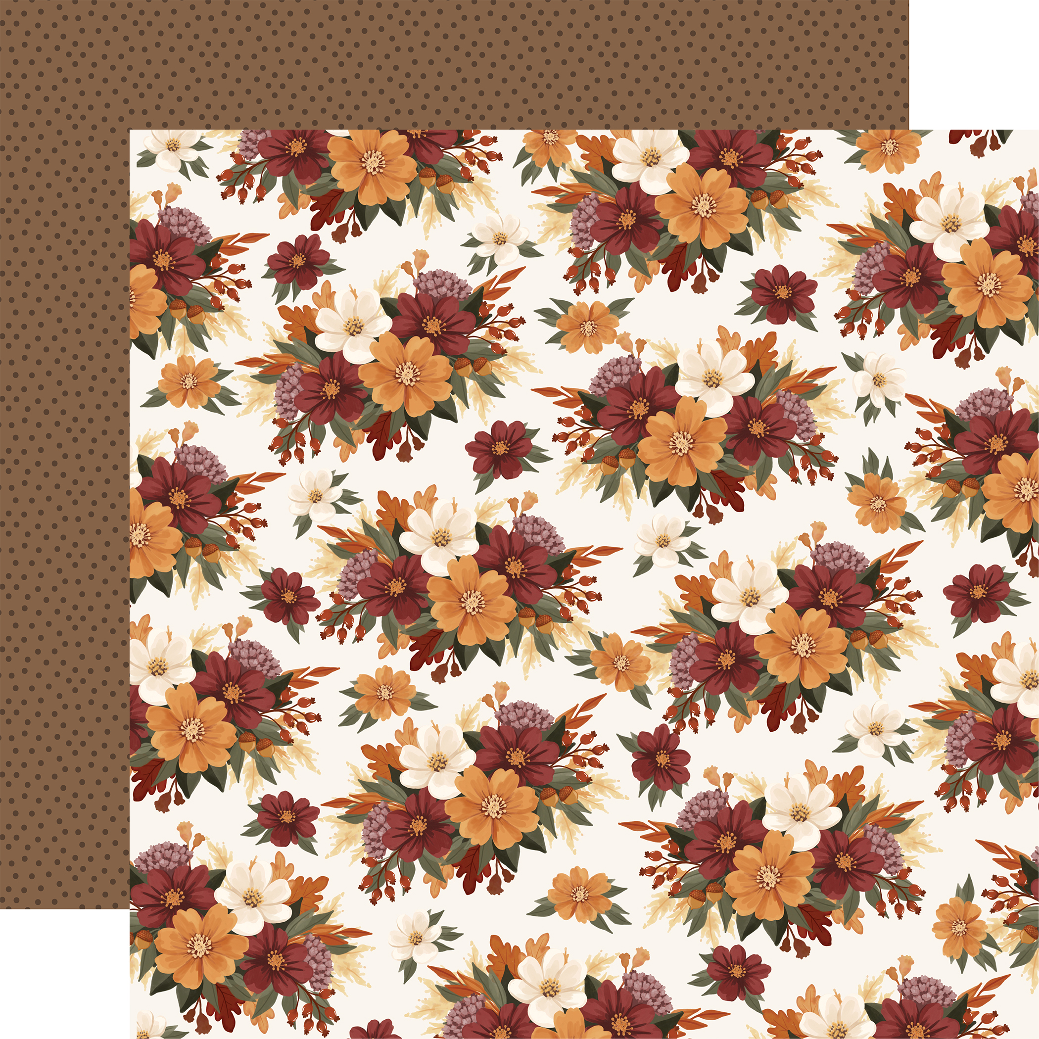 Carta Bella Here Comes Autumn 12X12 Fall Floral Bunches