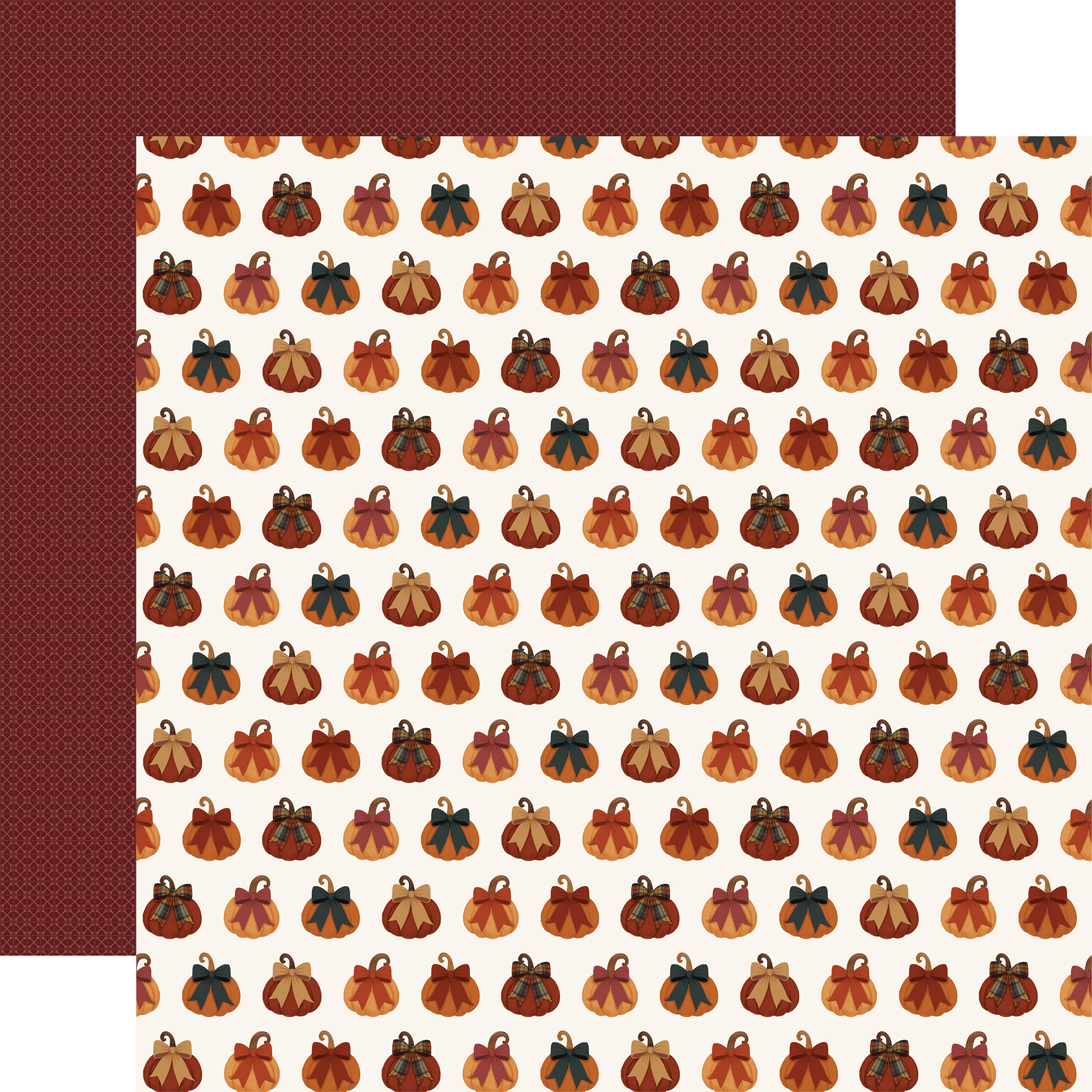 Carta Bella Here Comes Autumn 12X12 Tied in A Bow Pumpkins