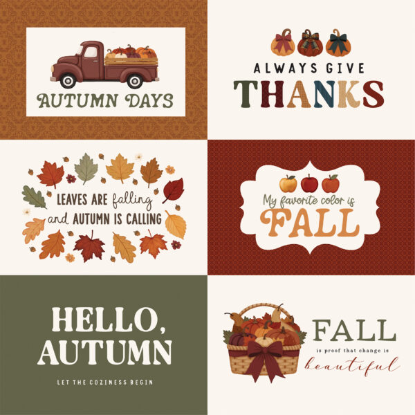 Carta Bella Here Comes Autumn 12X12 6X4 Journaling Cards