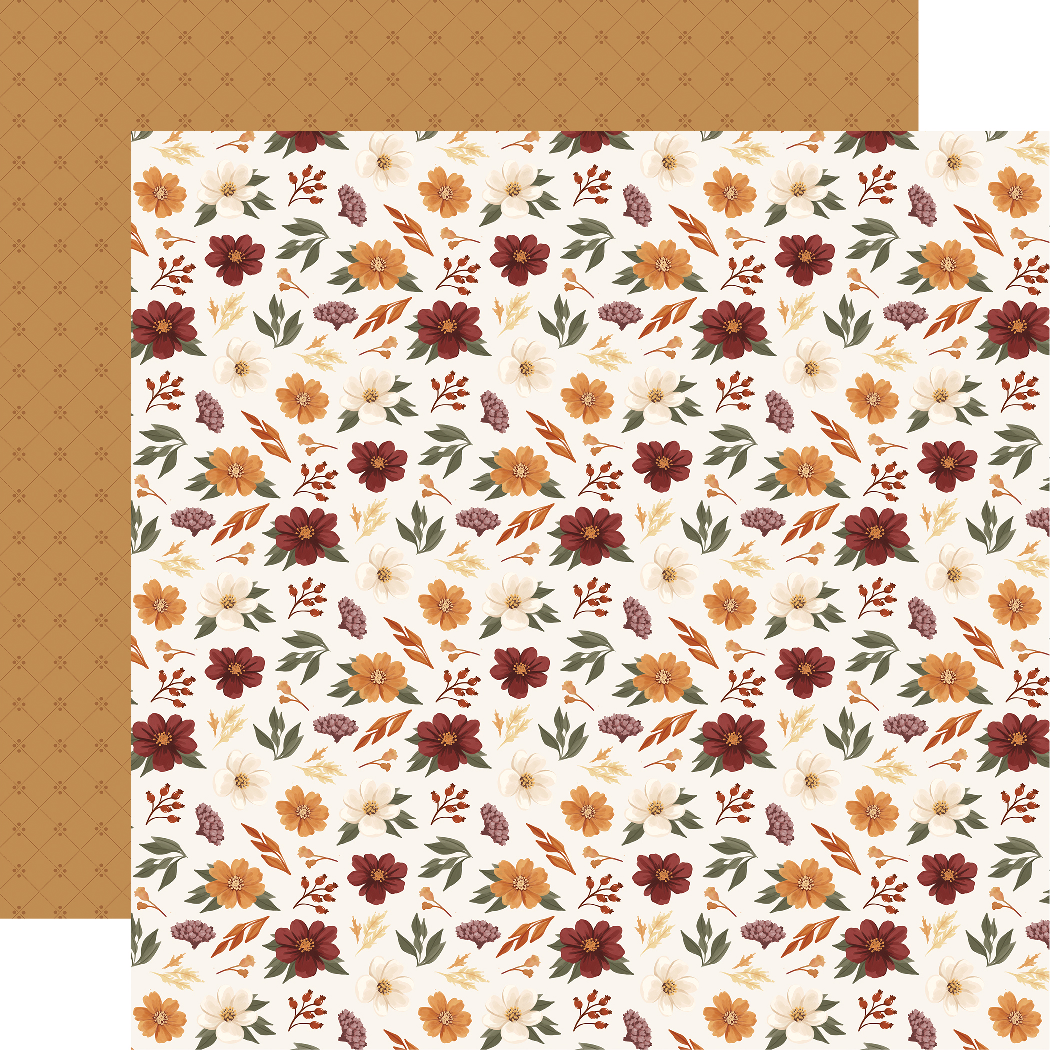 Carta Bella Here Comes Autumn 12X12 Fall Floral Picks