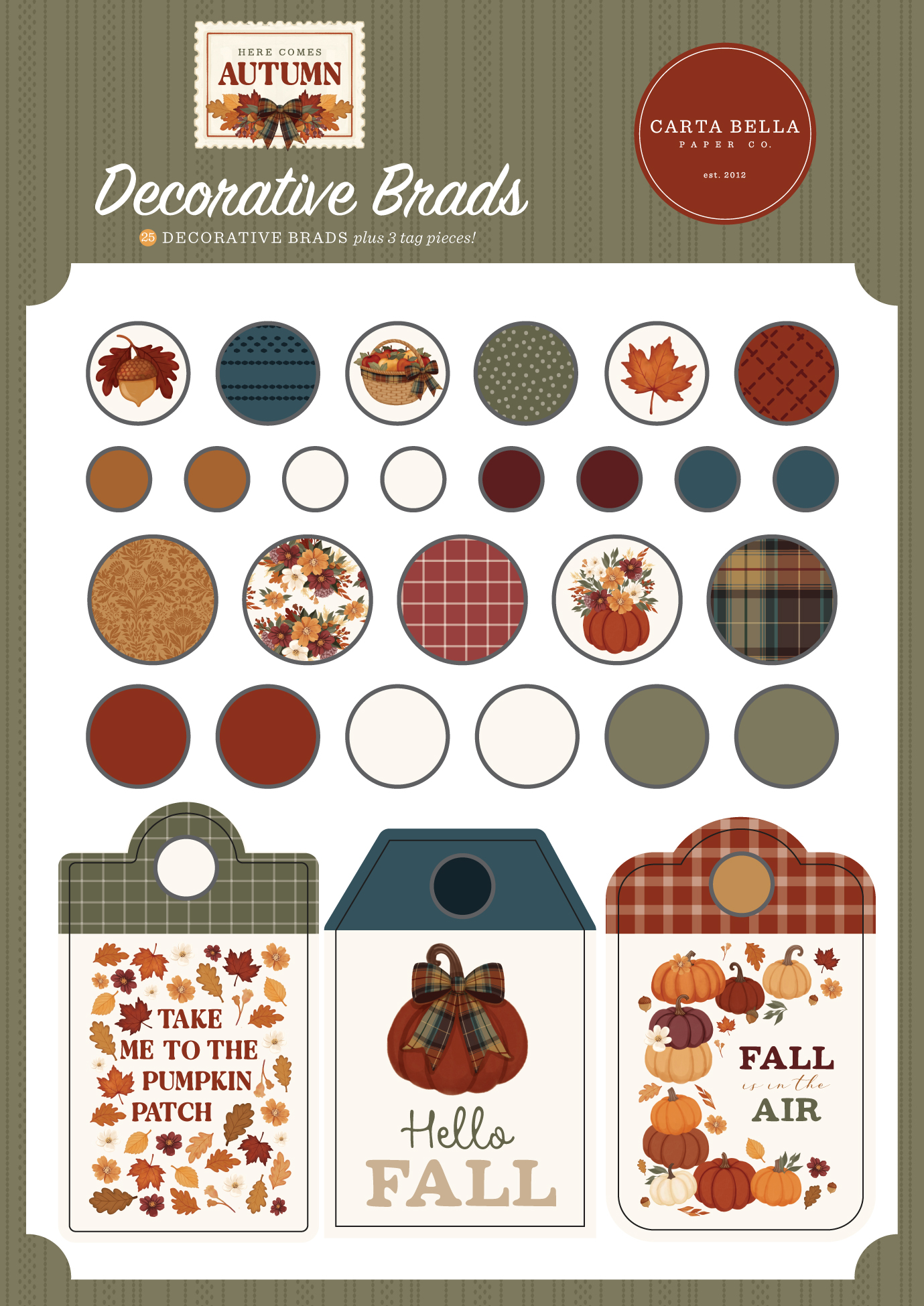 Carta Bella Here Comes Autumn Decorative Brads