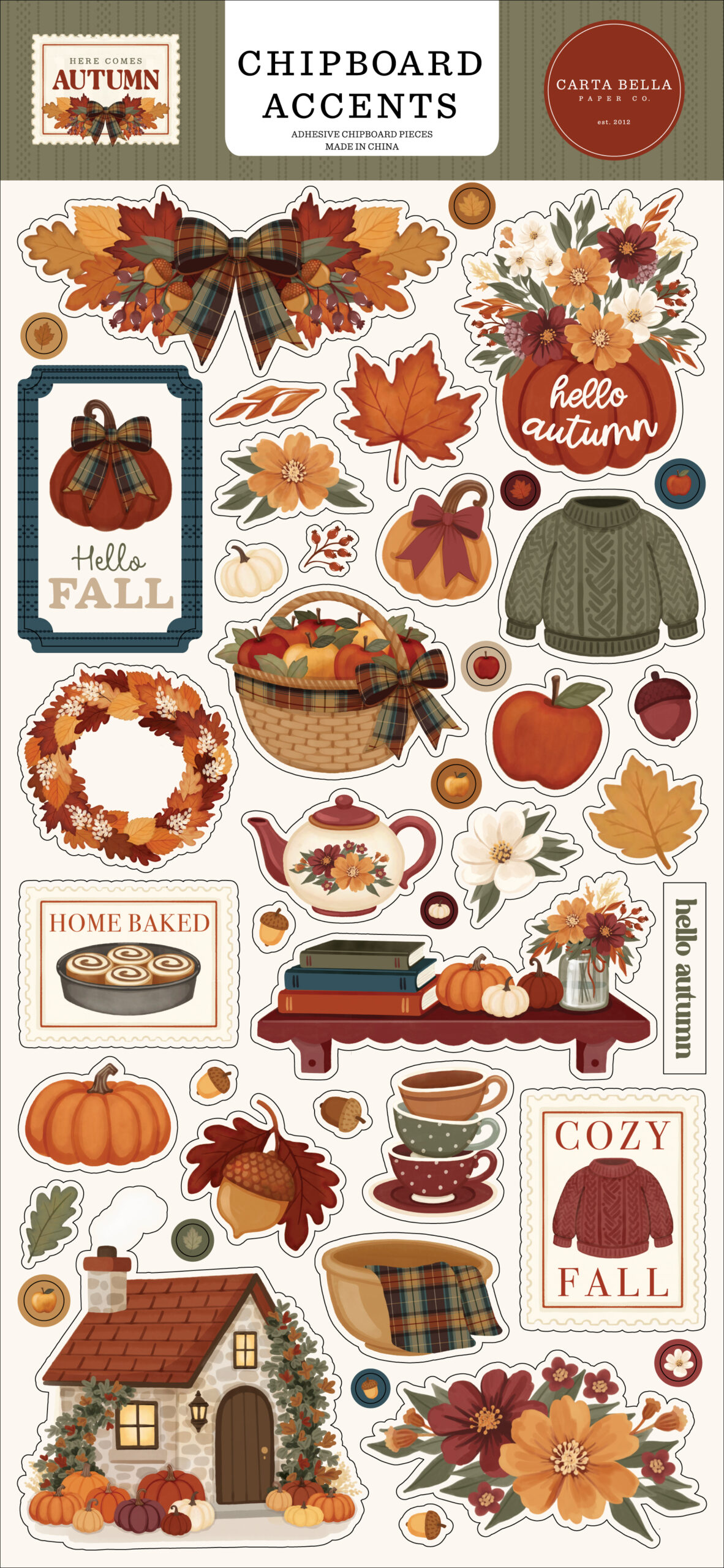Carta Bella Here Comes Autumn 6X13 Chipboard Accents