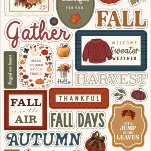 Carta Bella Here Comes Autumn 6X13 Chipboard Words & Phrases