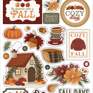 Carta Bella Here Comes Autumn Puffy Stickers