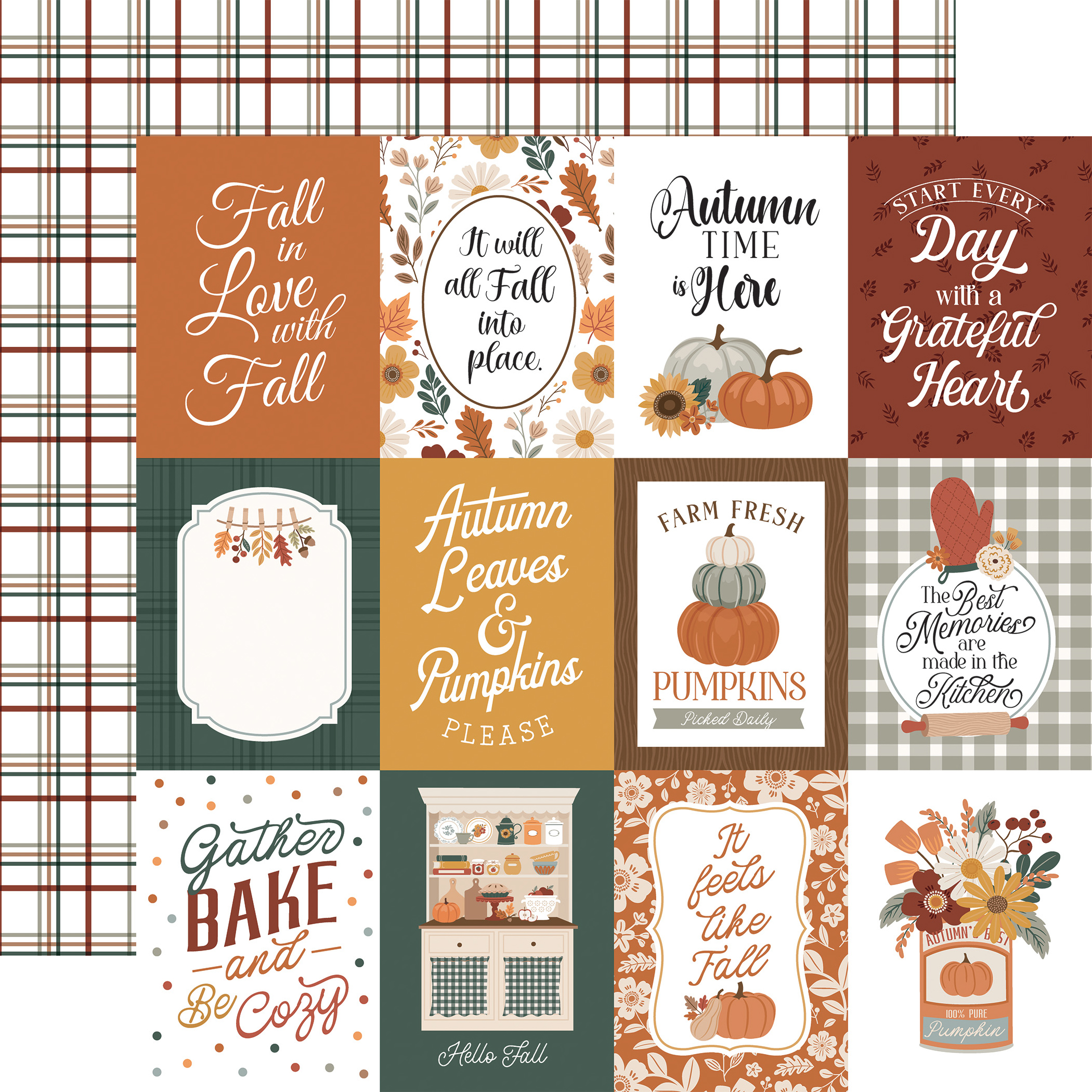Echo Park Feels Like Fall 12X12 3X4 Journaling Cards