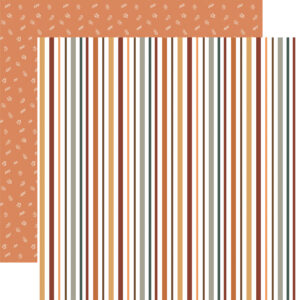 Echo Park Feels Like Fall 12X12 Pumpkin Spice Stripes