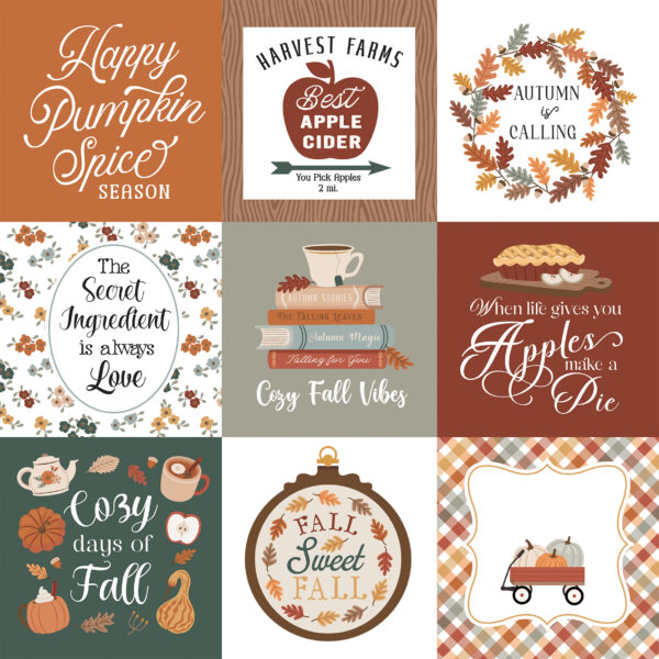 Echo Park Feels Like Fall 12X12 4X4 Journaling Cards