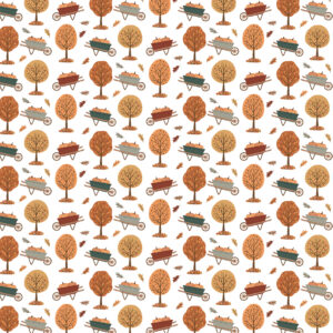 Echo Park Feels Like Fall 12X12 Wheelbarrows and Leaves