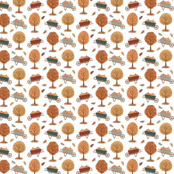 Echo Park Feels Like Fall 12X12 Wheelbarrows and Leaves