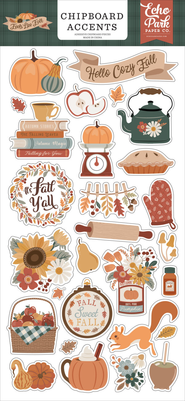 Echo Park Feels Like Fall 6X13 Chipboard Accents Echo Park Feels Like Fall 6X13 Chipboard Accents