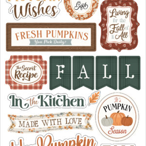 Echo Park Feels Like Fall 6X13 Chipboard Word & Phrases