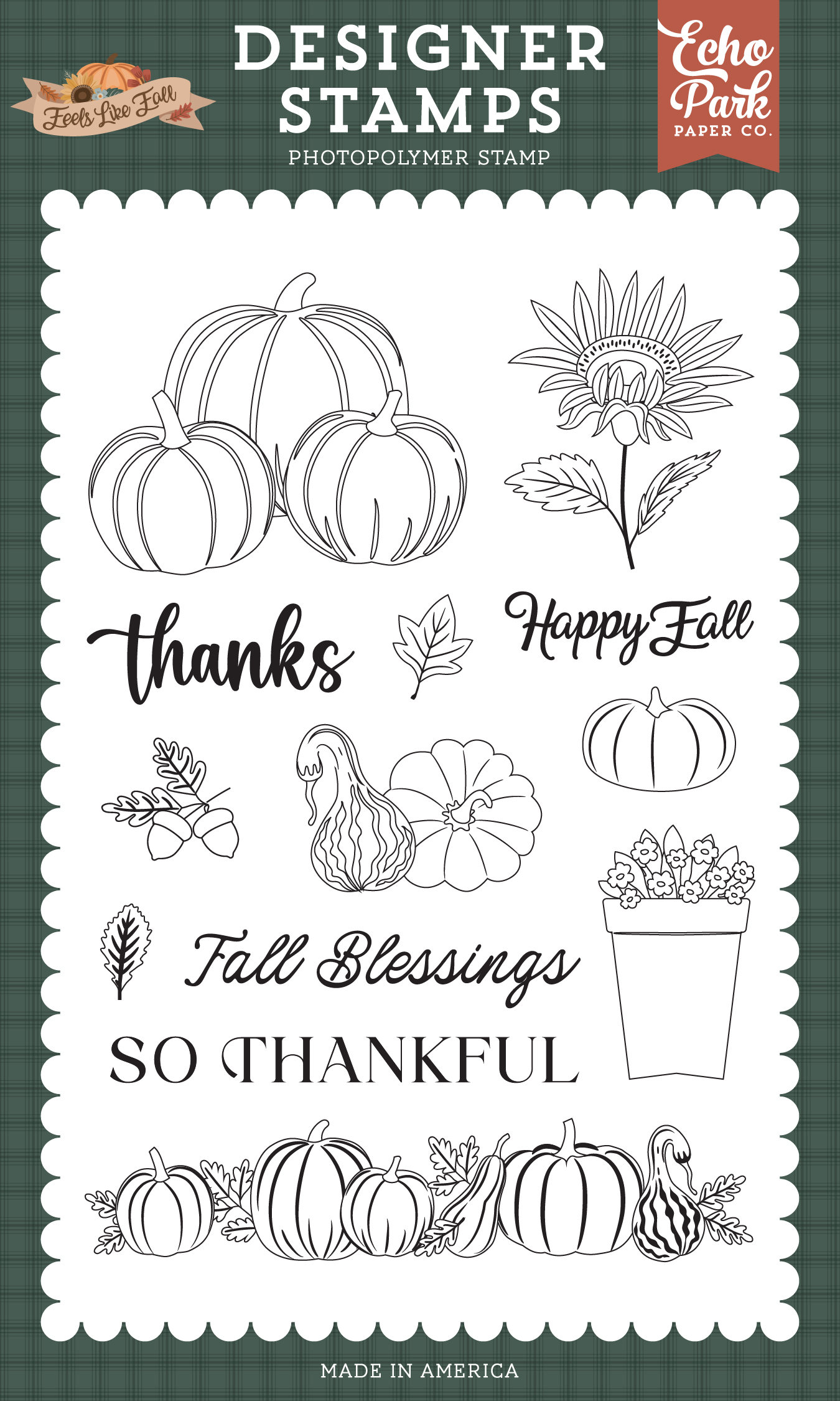 Echo Park Feels Like Fall Squash and Pumpkins Stamp Set
