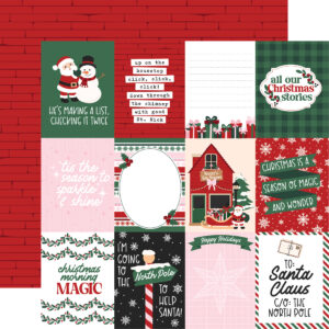Echo Park North Pole Christmas 12X12 3X4 Journaling Cards