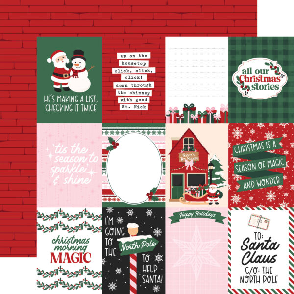 Echo Park North Pole Christmas 12X12 3X4 Journaling Cards Echo Park North Pole Christmas 12X12 3X4 Journaling Cards