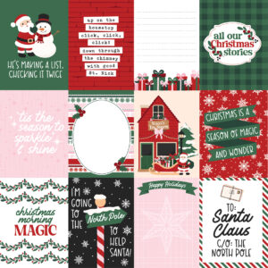 Echo Park North Pole Christmas 12X12 3X4 Journaling Cards