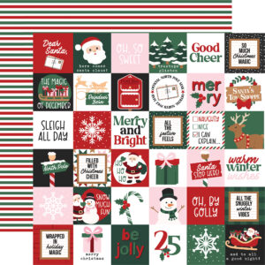Echo Park North Pole Christmas 12X12 2X2 Journaling Cards