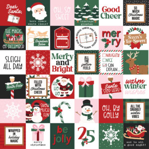 Echo Park North Pole Christmas 12X12 2X2 Journaling Cards