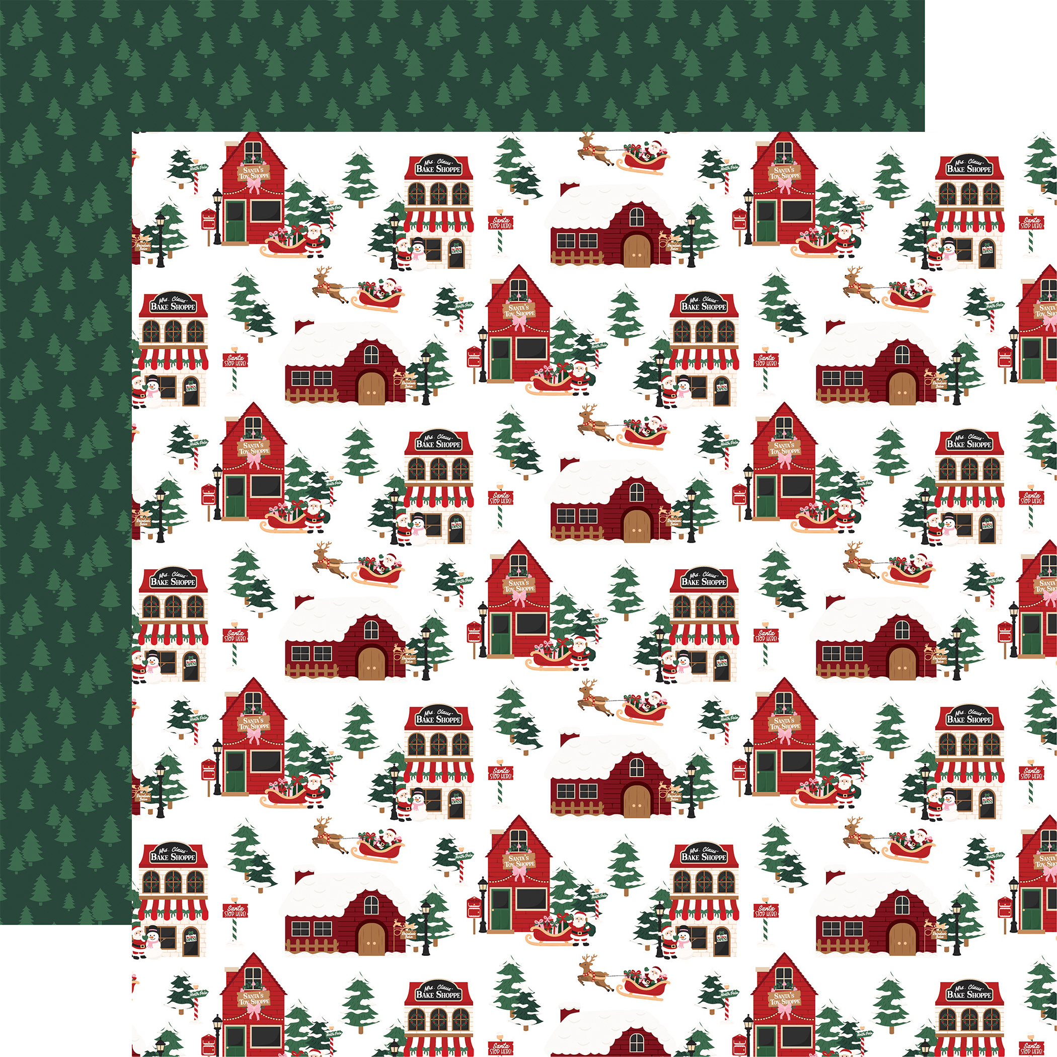 Echo Park North Pole Christmas 12X12 Santa's Shoppes