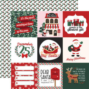 Echo Park North Pole Christmas 12X12 4X4 Journaling Cards