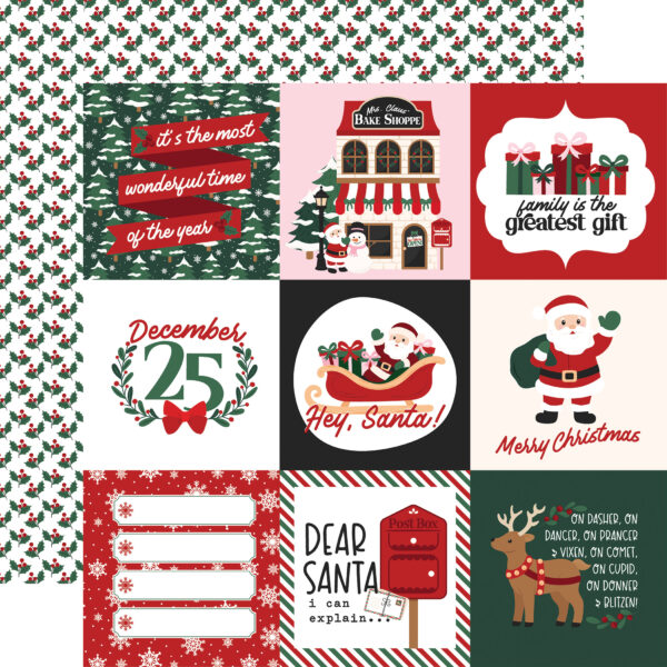 Echo Park North Pole Christmas 12X12 4X4 Journaling Cards Echo Park North Pole Christmas 12X12 4X4 Journaling Cards