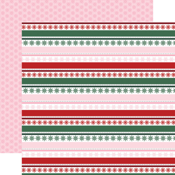 Echo Park North Pole Christmas 12X12 Snowflake Stripes Echo Park North Pole Christmas 12X12 Snowflake Stripes