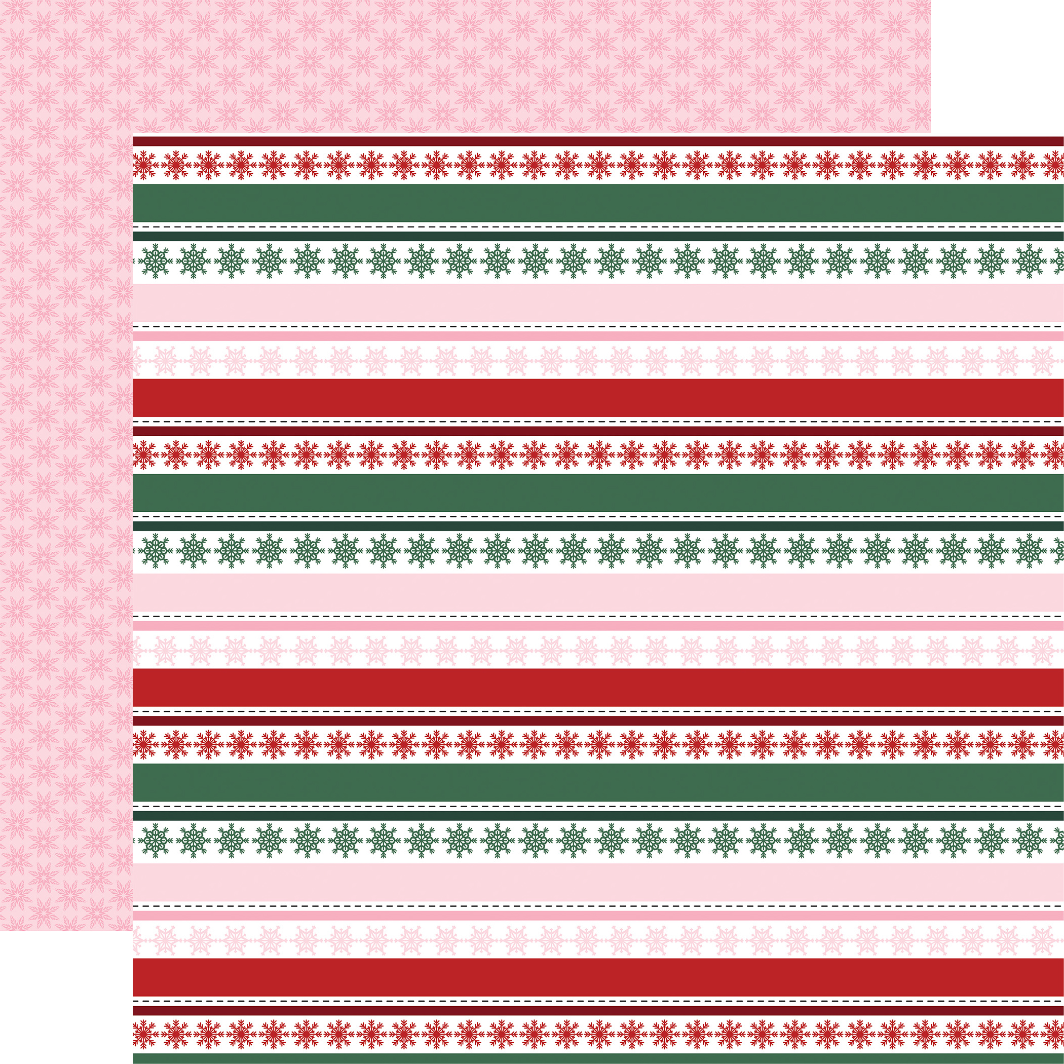 Echo Park North Pole Christmas 12X12 Snowflake Stripes