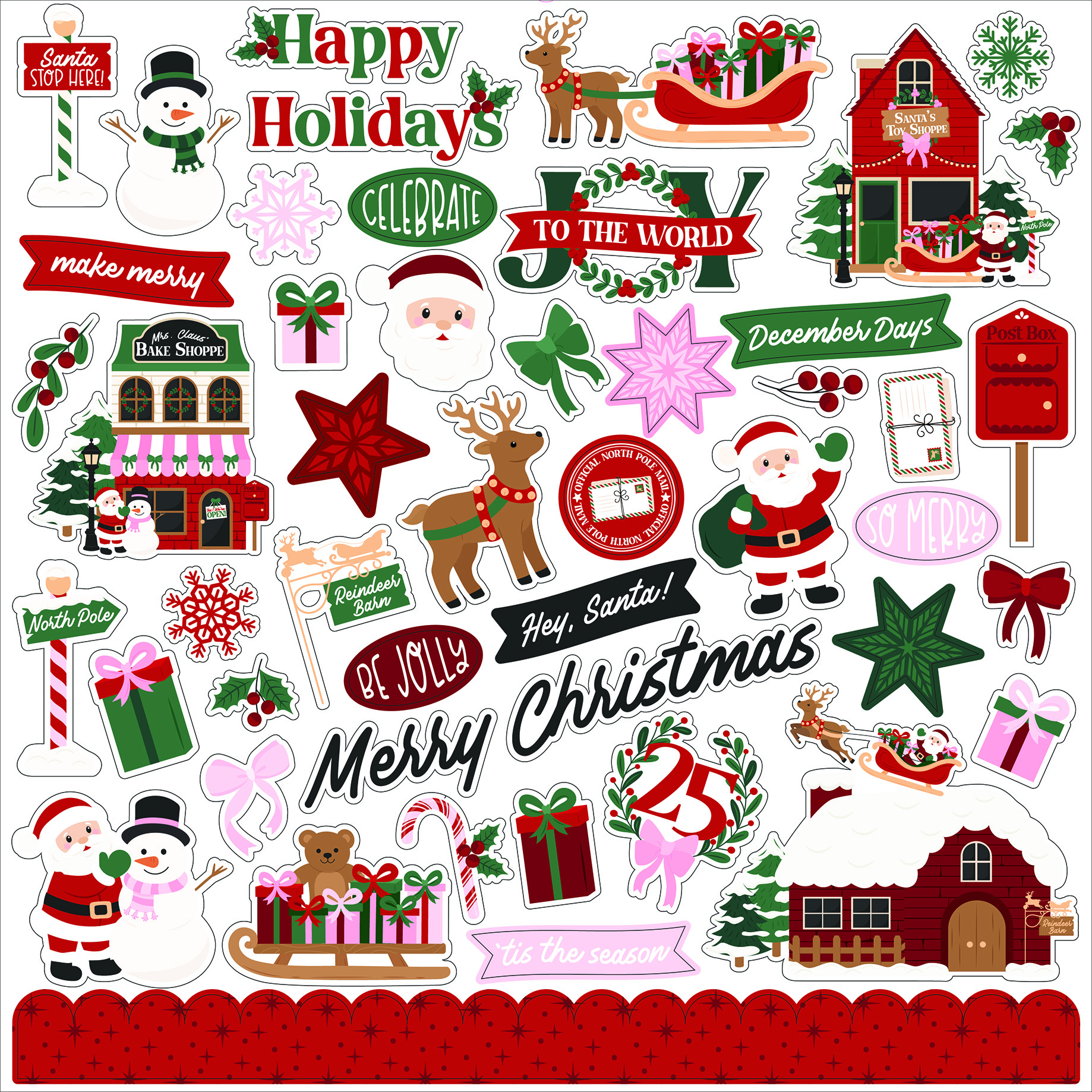Echo Park North Pole Christmas Element Sticker