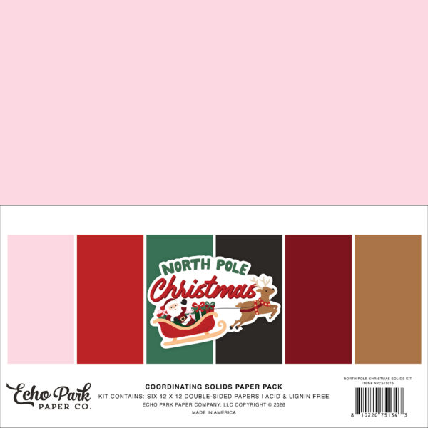 Echo Park North Pole Christmas Solids Kit Echo Park North Pole Christmas Solids Kit