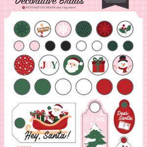 Echo Park North Pole Christmas Decorative Brads