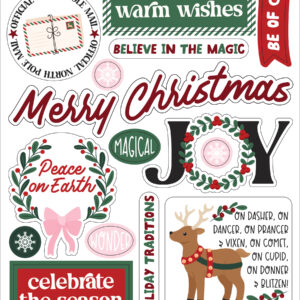 Echo Park North Pole Christmas 6X13 Chipboard Word & Phrases