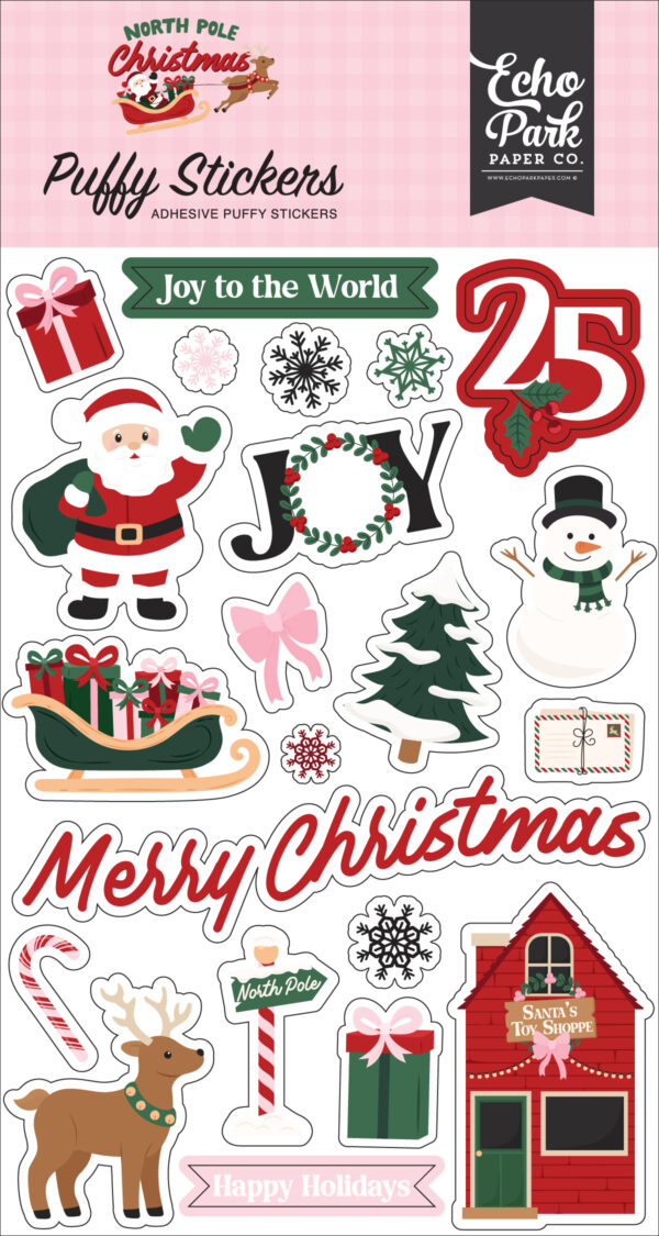 Echo Park North Pole Christmas Puffy Stickers