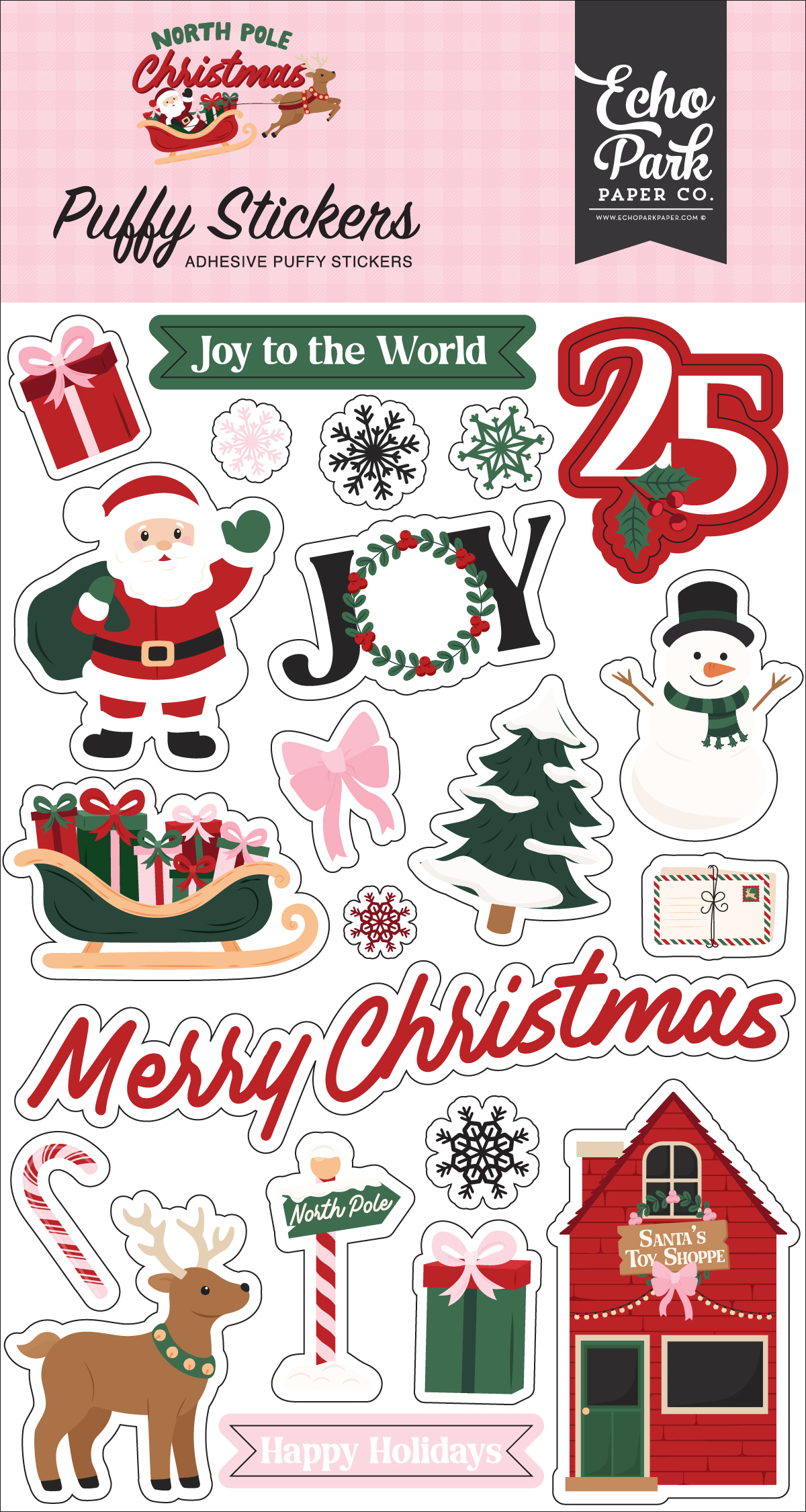 Echo Park North Pole Christmas Puffy Stickers