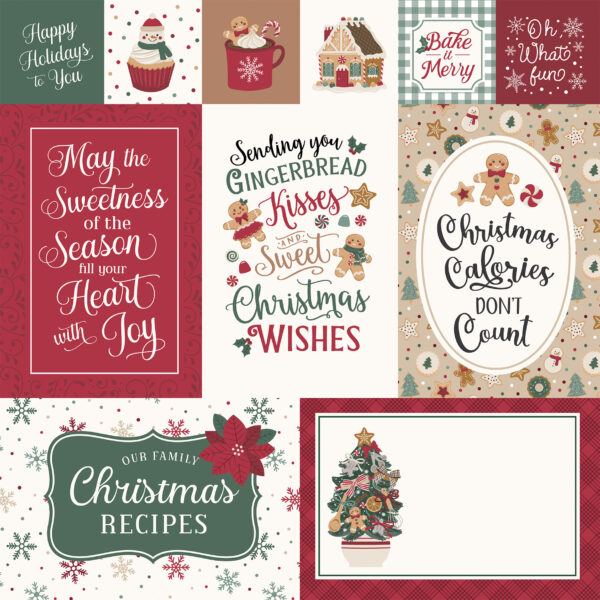 Echo Park Baking Christmas Cheer 12X12 Baking Journaling Cards