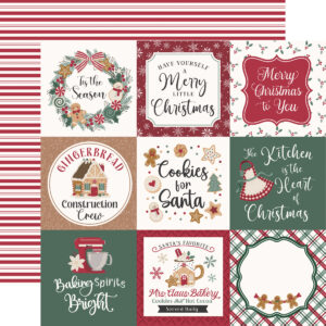 Echo Park Baking Christmas Cheer 12X12 4X4 Journaling Cards