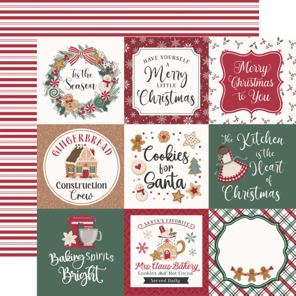 Echo Park Baking Christmas Cheer 12X12 4X4 Journaling Cards Echo Park Baking Christmas Cheer 12X12 4X4 Journaling Cards
