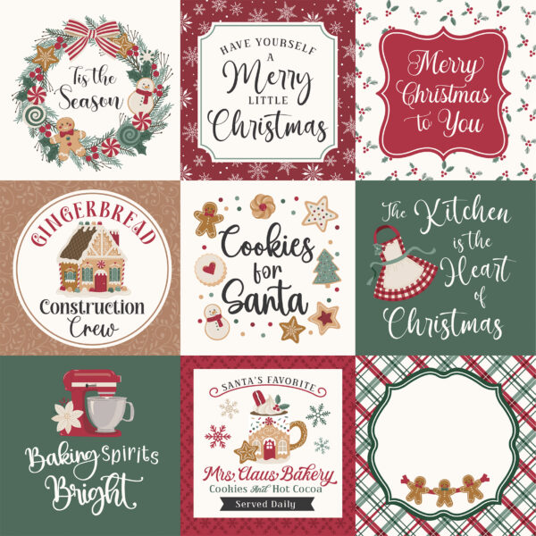 Echo Park Baking Christmas Cheer 12X12 4X4 Journaling Cards