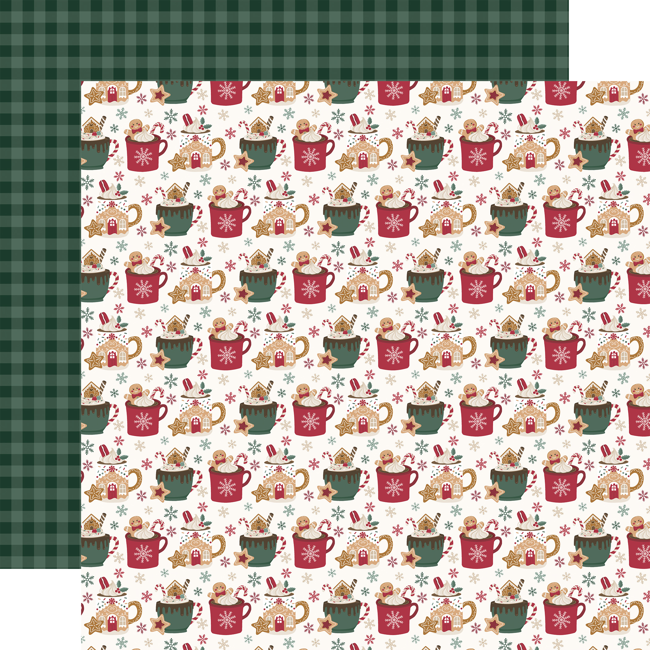 Echo Park Baking Christmas Cheer 12X12 Hot Chocolate Mugs