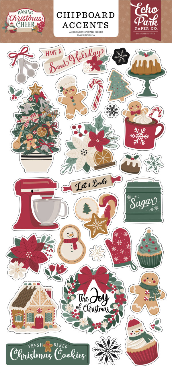 Echo Park Baking Christmas Cheer 6X13 Chipboard Accents Echo Park Baking Christmas Cheer 6X13 Chipboard Accents