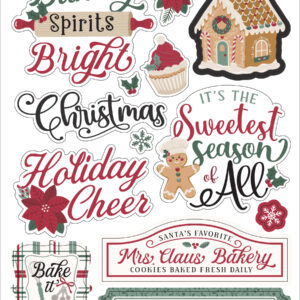 Echo Park Baking Christmas Cheer 6X13 Chipboard Word & Phrases