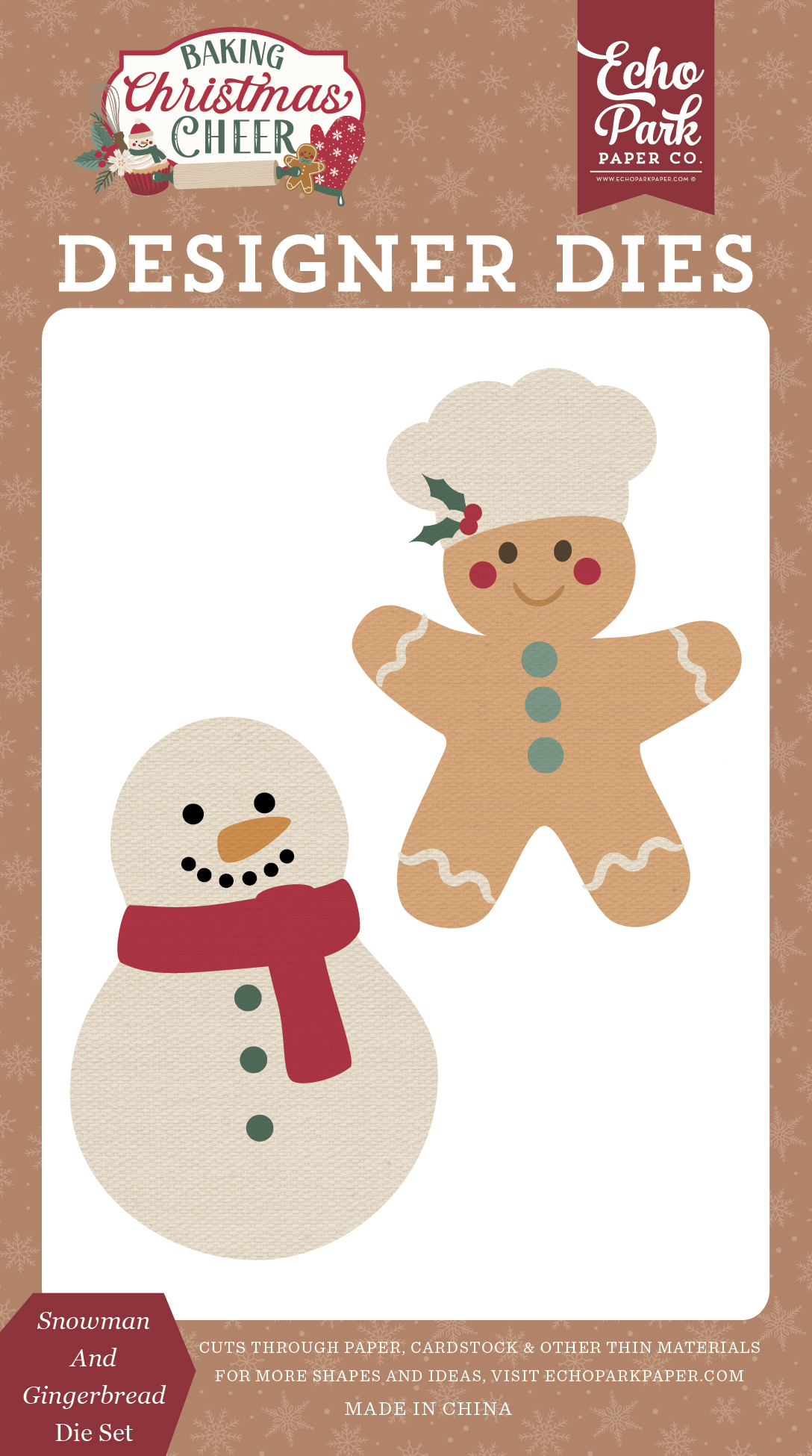 Echo Park Baking Christmas Cheer Snowman and Gingerbread Die Set