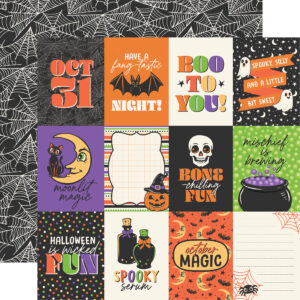 Echo Park Halloween Parade 12X12 3X4 Journaling Cards