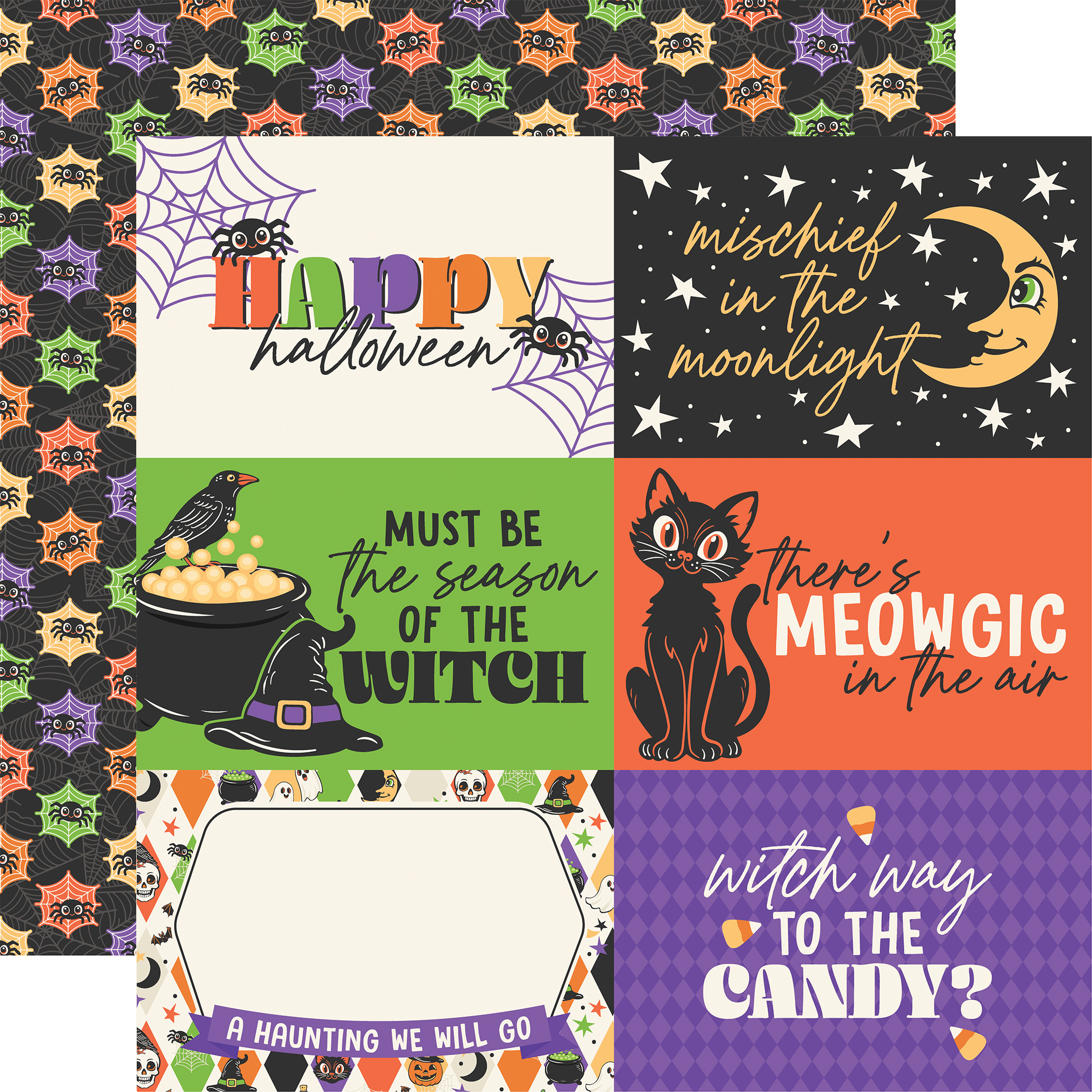 Echo Park Halloween Parade 12X12 6X4 Journaling Cards