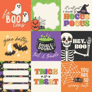 Echo Park Halloween Parade 12X12 4X4 Journaling Cards